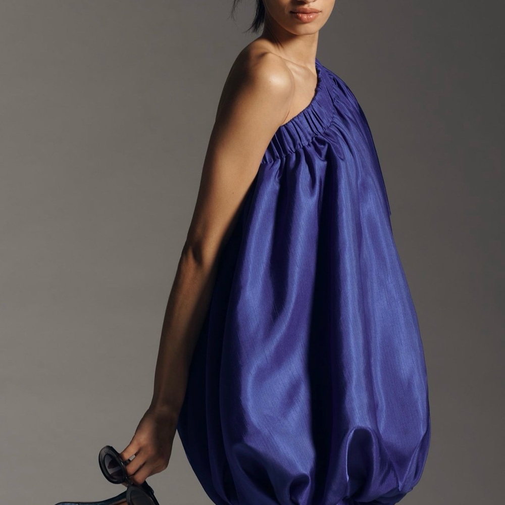 Anthropologie Sunday in Brooklyn One-Shoulder Bubble Blue Dress NWT size M